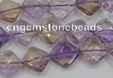 CAN34 15.5 inches 12*12mm faceted diamond natural ametrine beads