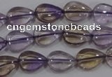 CAN38 15.5 inches 10*14mm flat teardrop natural ametrine beads