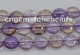 CAN41 15.5 inches 12mm flat round natural ametrine gemstone beads