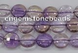 CAN42 15.5 inches 14mm flat round natural ametrine gemstone beads