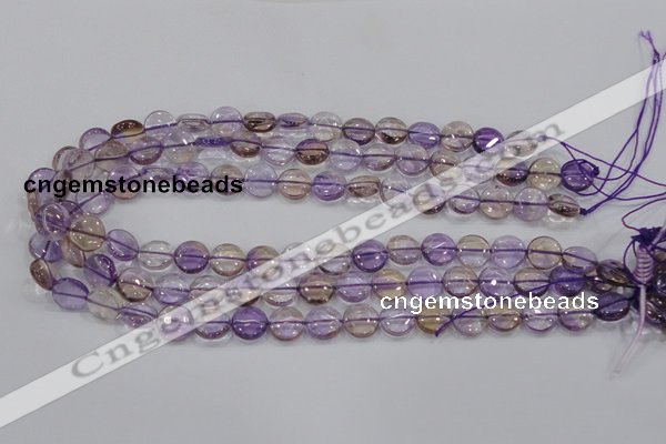 CAN42 15.5 inches 14mm flat round natural ametrine gemstone beads