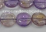 CAN44 15.5 inches 18mm flat round natural ametrine gemstone beads