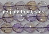 CAN52 15.5 inches 14mm twisted coin natural ametrine gemstone beads