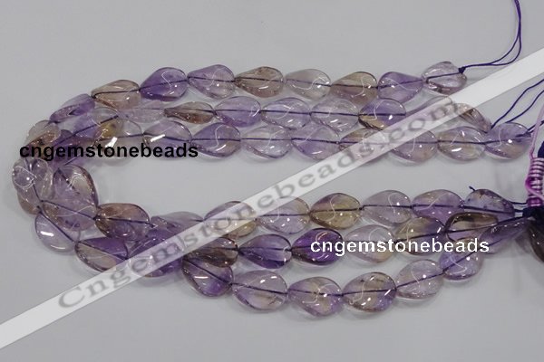 CAN54 15.5 inches 15*20mm twisted oval natural ametrine beads