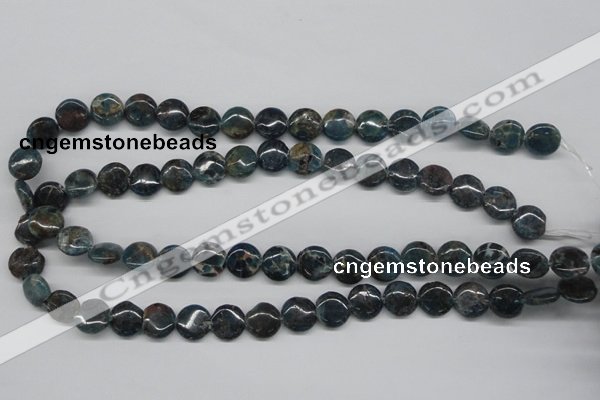 CAP08 15.5 inches 12mm flat round apatite gemstone beads wholesale