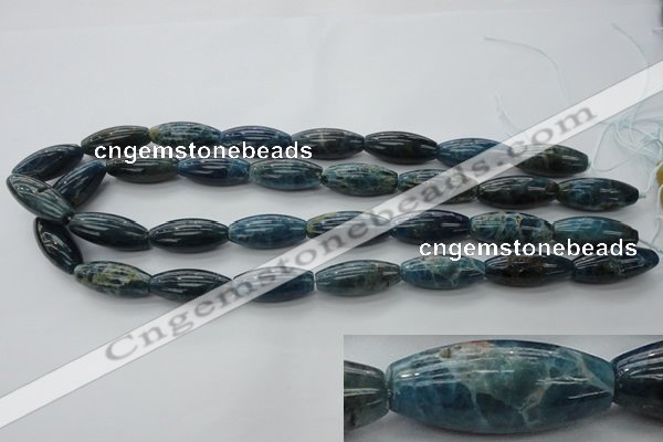 CAP310 15.5 inches 11*25mm rice natural apatite gemstone beads