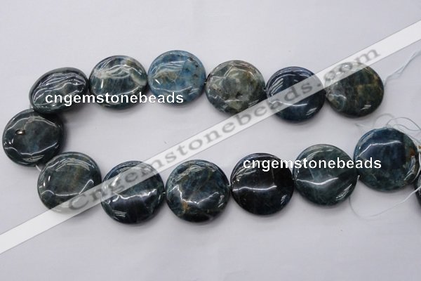 CAP348 15.5 inches 30mm flat round natural apatite gemstone beads