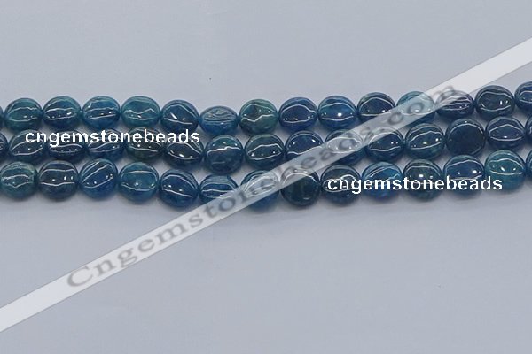 CAP381 15.5 inches 10mm flat round apatite gemstone beads