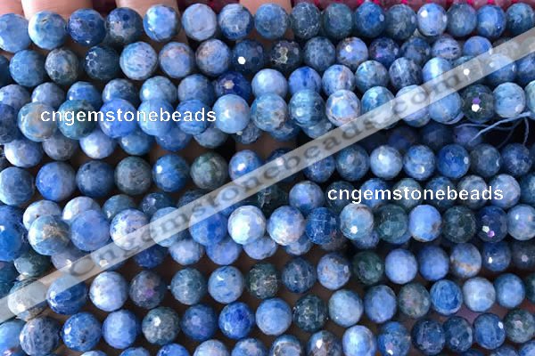 CAP594 15.5 inches 8mm faceted round apatite gemstone beads