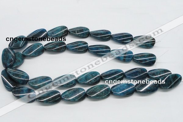 CAP67 15.5 inches 16*28mm twisted oval dyed apatite gemstone beads
