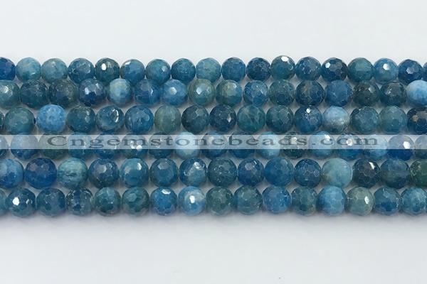 CAP706 15.5 inches 8mm faceted round apatite gemstone beads wholesale