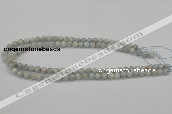 CAQ101 15.5 inches 6mm round AB grade natural aquamarine beads