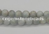 CAQ102 15.5 inches 8mm round AB grade natural aquamarine beads