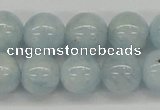 CAQ112 15.5 inches 14mm round A grade natural aquamarine beads