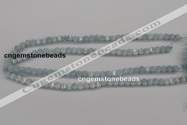 CAQ133 15.5 inches 6*6mm lantern natural aquamarine beads