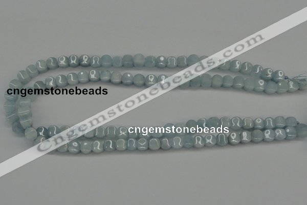 CAQ134 15.5 inches 7*7mm lantern natural aquamarine beads