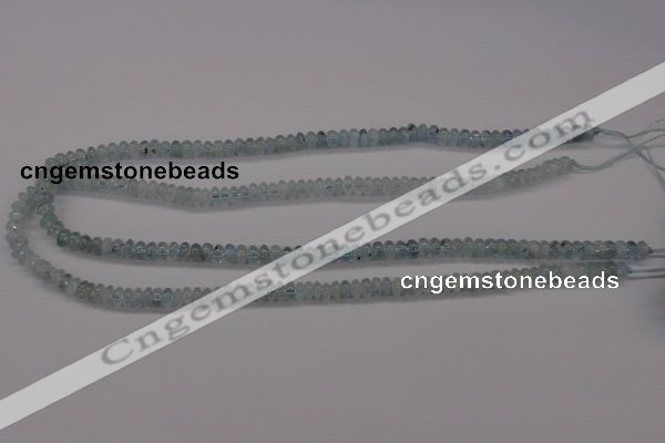 CAQ135 15.5 inches 4*6mm rondelle natural aquamarine beads