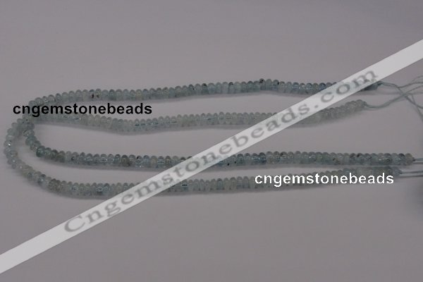 CAQ135 15.5 inches 4*6mm rondelle natural aquamarine beads