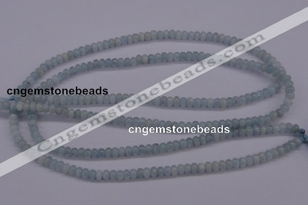 CAQ136 15.5 inches 3*4mm rondelle natural aquamarine beads