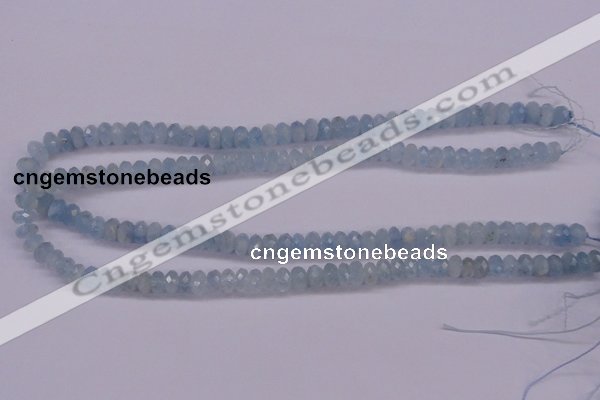 CAQ139 15.5 inches 5*8mm faceted rondelle natural aquamarine beads