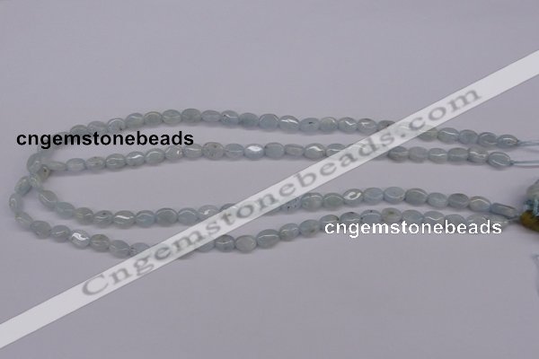 CAQ141 15.5 inches 6*8mm oval natural aquamarine beads wholesale