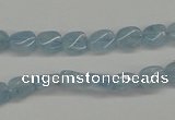 CAQ148 15.5 inches 6*8mm twisted oval natural aquamarine beads