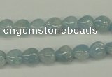 CAQ154 15.5 inches 8*8mm heart natural aquamarine beads