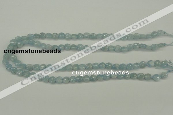 CAQ154 15.5 inches 8*8mm heart natural aquamarine beads