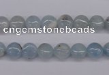 CAQ156 15.5 inches 8mm flat round natural aquamarine beads