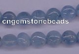 CAQ157 15.5 inches 10mm flat round natural aquamarine beads