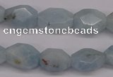 CAQ159 15.5 inches 12*16mm octagonal natural aquamarine beads