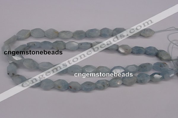 CAQ159 15.5 inches 12*16mm octagonal natural aquamarine beads