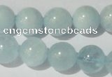 CAQ205 15.5 inches 14mm round natural aquamarine beads wholesale