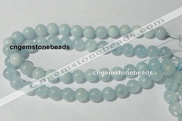 CAQ205 15.5 inches 14mm round natural aquamarine beads wholesale