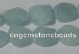 CAQ211 15.5 inches 16*18mm faceted nugget natural aquamarine beads