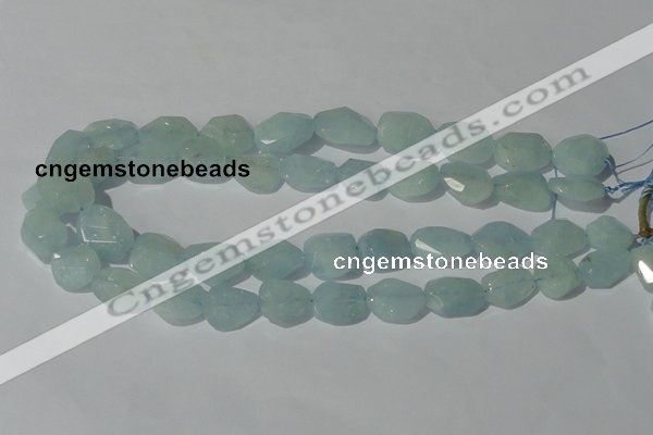 CAQ211 15.5 inches 16*18mm faceted nugget natural aquamarine beads