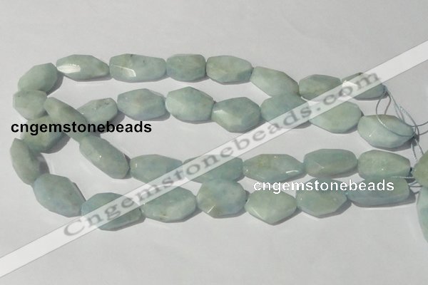 CAQ212 15.5 inches 18*25mm faceted nugget natural aquamarine beads