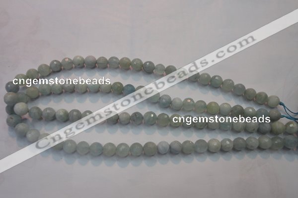 CAQ221 15 inches 5mm faceted round aquamarine beads wholesale