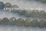 CAQ222 15 inches 6mm faceted round aquamarine beads wholesale