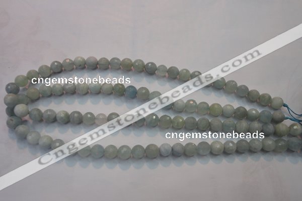 CAQ222 15 inches 6mm faceted round aquamarine beads wholesale