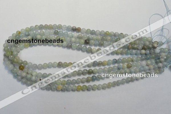 CAQ251 15.5 inches 6mm round aquamarine beads wholesale