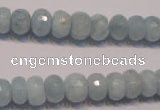 CAQ307 15.5 inches 6*10mm faceted rondelle natural aquamarine beads