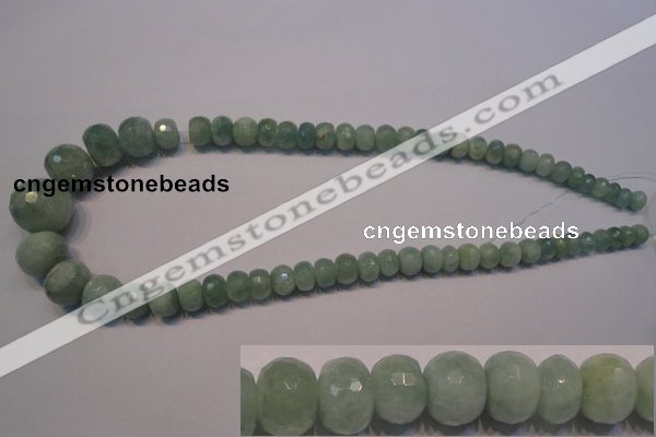 CAQ310 15.5 inches 6*8mm – 15*20mm faceted rondelle aquamarine beads
