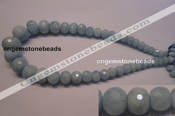 CAQ312 15.5 inches 6*9mm – 18*22mm faceted rondelle aquamarine beads