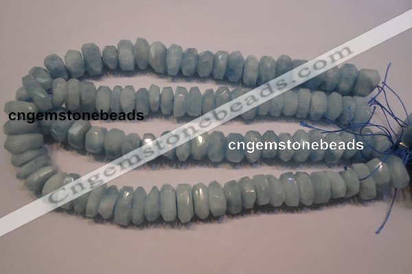 CAQ315 15.5 inches 6*15mm – 10*18mm faceted nuggets aquamarine beads