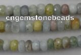 CAQ355 15.5 inches 5*8mm faceted rondelle natural aquamarine beads