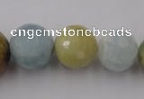 CAQ362 15.5 inches 6mm - 16mm faceted round natural aquamarine beads