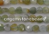 CAQ390 15.5 inches 8*8mm faceted heart natural aquamarine beads
