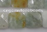 CAQ398 15.5 inches 20*20mm faceted square natural aquamarine beads