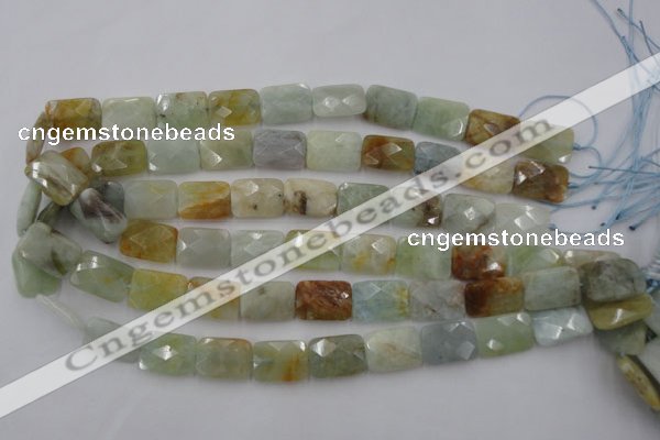 CAQ404 15.5 inches 13*18mm faceted rectangle natural aquamarine beads